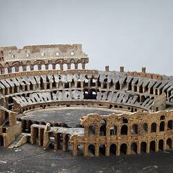 Model of Colosseum made of cork.