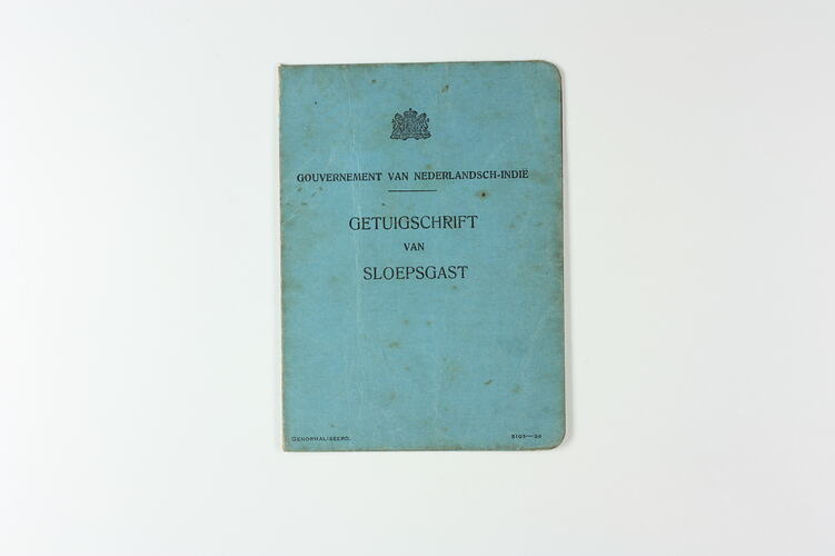 Certificate - Identity, Lifeboatman, Soerabaia, 9 Dec1939