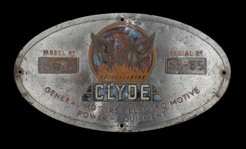 Locomotive Builders Plate - Clyde Engineering Co. Ltd., Granville Works, New South Wales, 1955