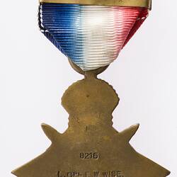 Medal - Star 1914, Great Britain, Corporal F.W. Wise, 1917 - Reverse