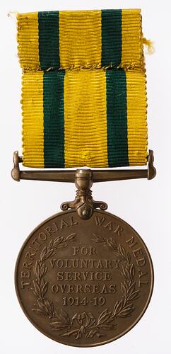 Medal - Territorial Force War Medal 1914-1919, Great Britain, Private A. Payne, 1919 - Reverse