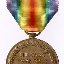 Medal - Victory Medal 1914-1919, Great Britain, Private E.F. Davis, 1919 - Reverse
