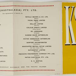 Invitation - Kodak Australasia Pty Ltd, 'Kodak Invites You' Trade Show, Sydney, 03-07 August 1954, Obverse