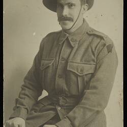 Postcard - Portrait, Private William Nairn to Sister, World War I, 3 Feb 1918