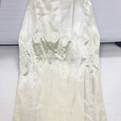 Dress - Full-Length, Beaded White Satin, Sylvia Motherwell, circa 1970s