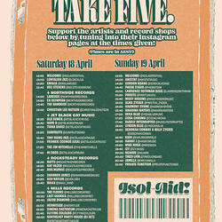 Isol-Aid Online Music Festival, Edition 5, Designed by Sebastian White, 18-19 April 2020