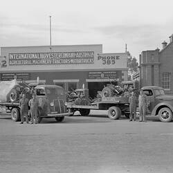 Negative - International Harvester, Horsham Store & Farmall A Train, Victoria, 1940