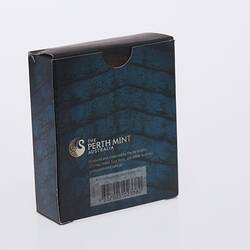 Dark blue box with light print and barcode.