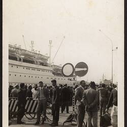 Digital Photograph - Crowd With SS Australia, Port Of Messina, Sicily, Italy, 1960