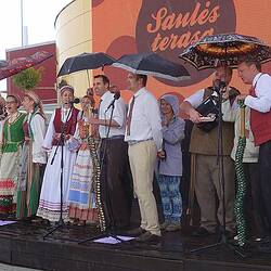 Digital Photograph - The Lost Clog Folk Ensemble Performing On Outdoor Stage, Saules Ziedas International Song Festival, Lithuania, 2015