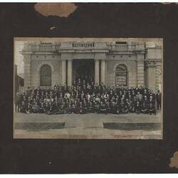 Photograph - Men & Women Outside Trades Hall Council, Melbourne, Victoria, post 1913