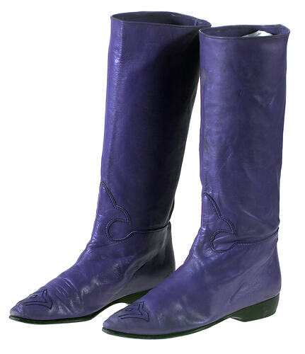 Pair of Boots - Purple Leather