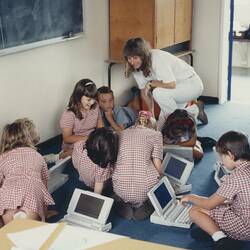 Digital Photograph - Laptop Lessons, Batlow Central School, NSW, 1992