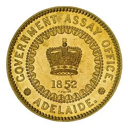 Token - 5 Pounds, Adelaide Assay Office, South Australia, Australia, 1852