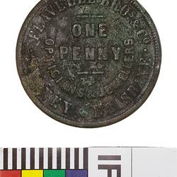 Token - 1 Penny, Flavelle Bros, Opticians & Jewellers, Sydney, New South Wales, Australia, 1850-1862