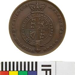 Token - 1 Penny, E. De Carle & Co, Merchants, Dunedin, Otago, New Zealand, 1862