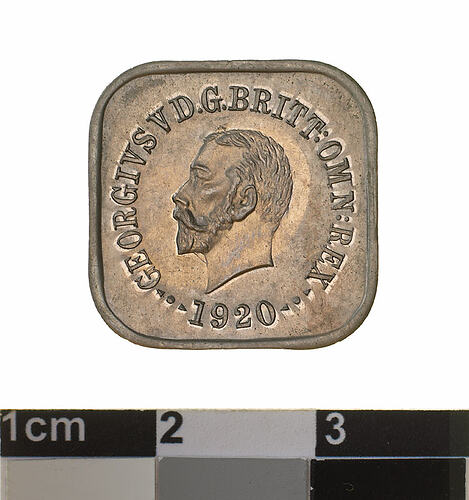 Rectangular coin.