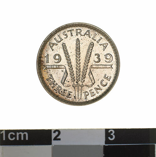 Proof Coin - Threepence, Australia, 1939, photographed by Museums Victoria