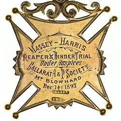 Medal - Massey-Harris Reaper & Binder Trial