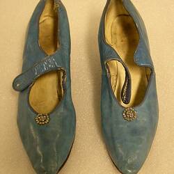 Pair of Shoes - Blue Kid Leather
