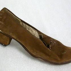 Shoe - Woman's, Brown Suede