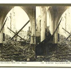 Rose Stereograph - 'Ruins of the Church, Proyart, France'