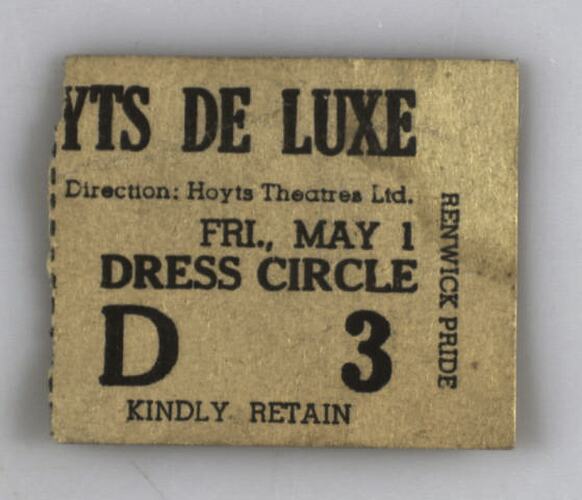 Ticket - Dress Circle, Hoyts De Luxe