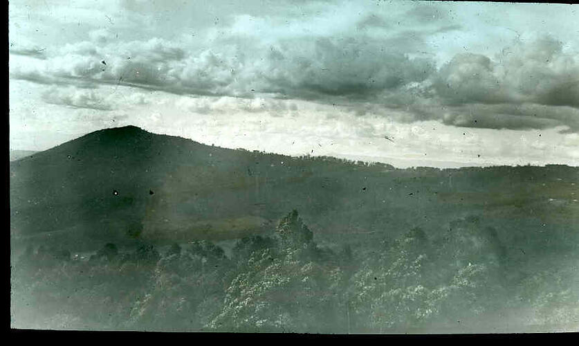 Lantern Slide - Burkes Lookout, Dandenongs, Victoria, Date Unknown. [BA 1666]