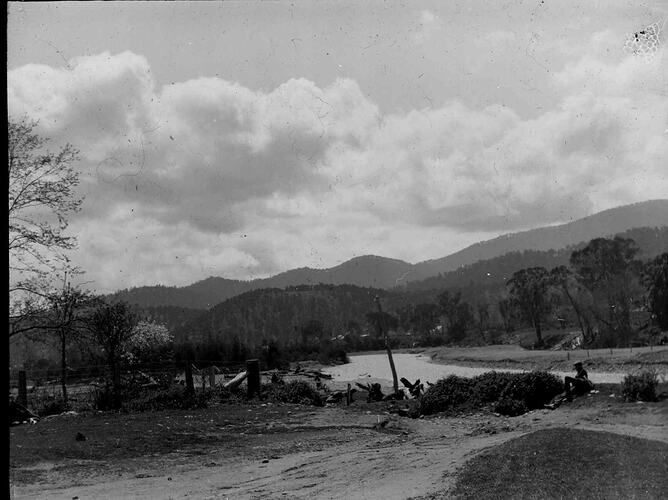 Lantern Slide - Ovens River, Victoria, Date Unknown. [BA 1860]