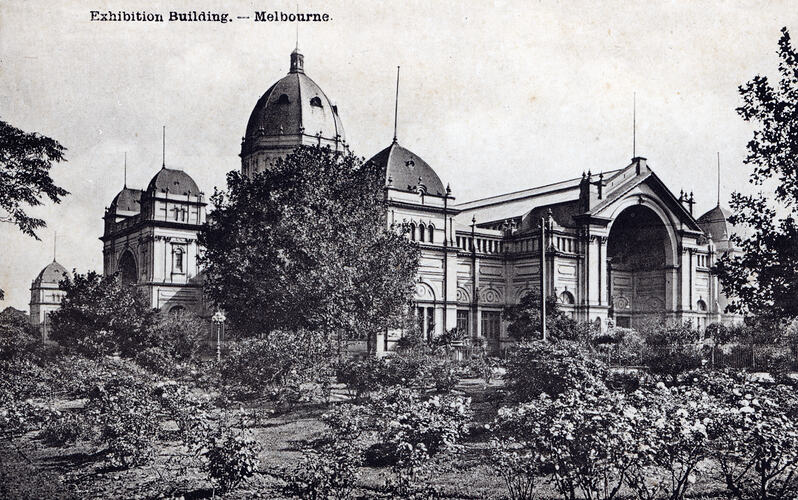Postcard - South West Facade, Exhibition Building, Melbourne, circa 1908