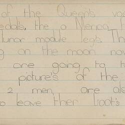 Student Work - Moon Landing, Gaye Wakeling, Altona Primary School, 21 Jul 1969