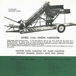 Myers Onion Harvesting Equipment