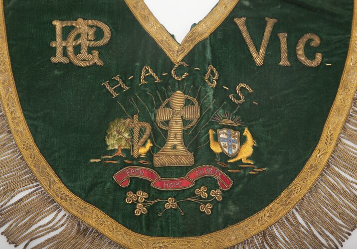 Ceremonial Collar - Green Velvet, Coloured Embroidery [HACBS] (SOCIETIES)