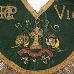 Ceremonial Collar - Hibernian Australasian Catholic Benefit Society, Green Velvet, post 1870