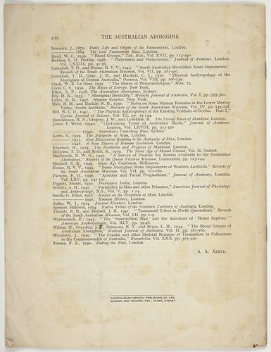 Publication - 'The Australian Aborigine'