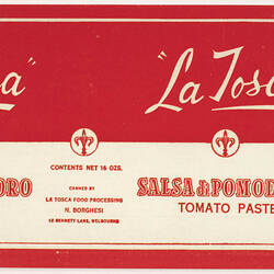 Italian Tomato Paste Food Label "La Tosca".