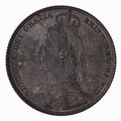 Coin - Shilling, Queen Victoria, Great Britain, 1890 (Obverse)