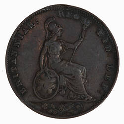Coin - Farthing, Queen Victoria, Great Britain, 1843 (Reverse)