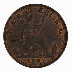 Coin - Farthing, Queen Victoria, Great Britain, 1881 (Reverse)