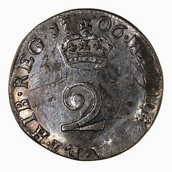 Coin - Twopence, Queen Anne, England, Great Britain, 1706 (Reverse)