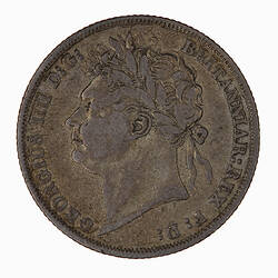 Coin - 1 Shilling, George IV, Great Britain, 1825 (Obverse)