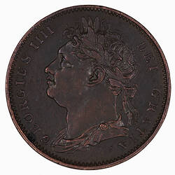 Coin - Farthing, George IV, Great Britain, 1822 (Obverse)