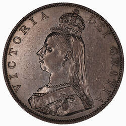 Coin - Double-florin, Queen Victoria, Great Britain, 1887 (Obverse)