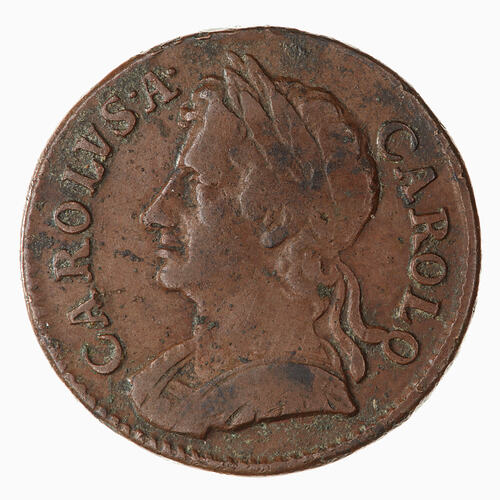 Coin - Farthing, Charles II, Great Britain, 1673 (Obverse)