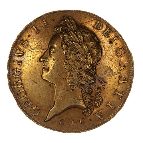 Coin - 5 Guineas, George II, Great Britain, 1729 (Obverse)