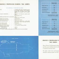Descriptive booklet by Bristol Aeroplane Co. Ltd titled, "Proteus Propeller Turbines-700 Series".