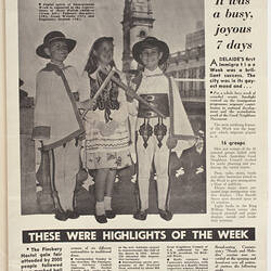 Page from newsletter describing Immigration Week 1956
