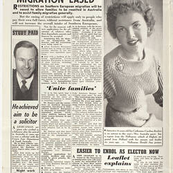 Newsletter - The Good Neighbour, Department of Immigration, No 55, Aug 1958