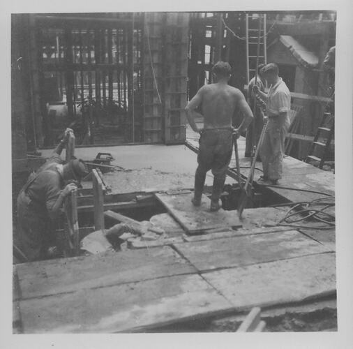 Photograph - Kodak Australasia Pty Ltd, Kodak Building Under Construction, Tradespeople At Site, Sydney, New South Wales, circa 1955