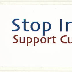 Sticker - 'Stop Inbreeding: Support Cultural Diversity', 2008
